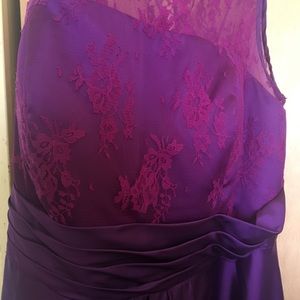 Purple Lace and Satin Formal Dress